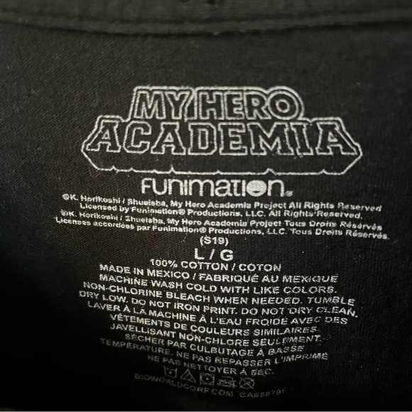 My Hero Academia Funimation Size Large Anime Print T-Shirt Tee Shirt Black Manga - Picture 3 of 5